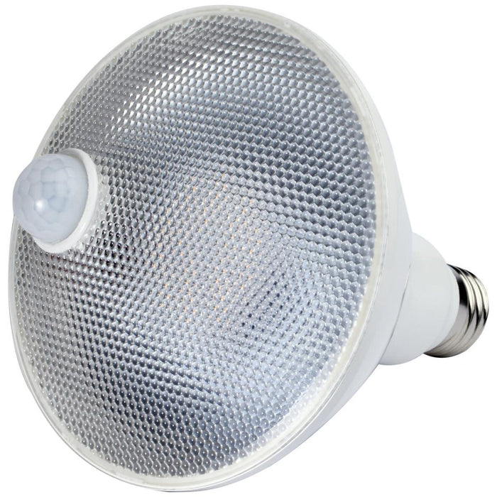 14 Watt PAR38 LED - White - 5000K - 1100 Lumens - 120 Volt - PIR Sensor - Non-Dimmable - 6-Pack