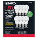 SATCO 14 Watt A19 LED - 2700K - Non-Dimmable - E26 - 80 CRI - 8-pack S11462