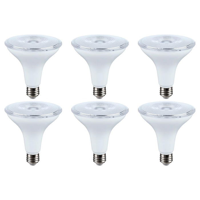 14 Watt Dusk to Dawn LED - PAR38 - 5000K - Medium Base - White Finish - 120 Volt - 6-Pack