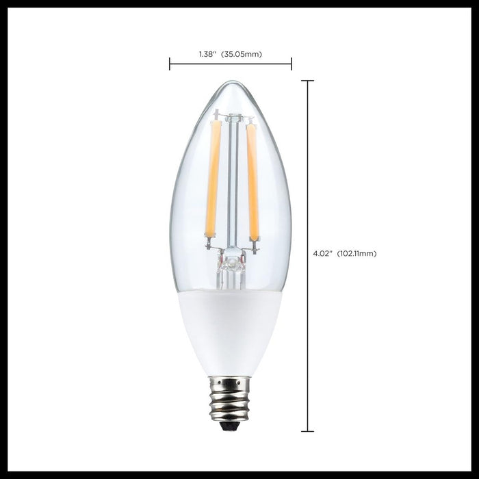 5 Watt B11 - Dusk to Dawn LED - 2700K - Candelabra Base - 120 Volt - 90 CRI - With Photocell - 12-Pack