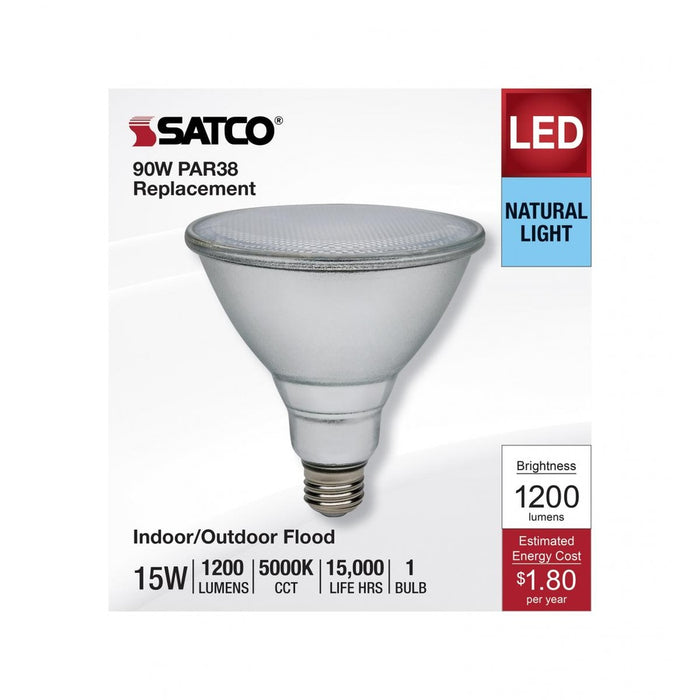 15 Watt PAR38 LED - 5000K - Medium Base - 120-277 Volt - 90 CRI - 6-Pack