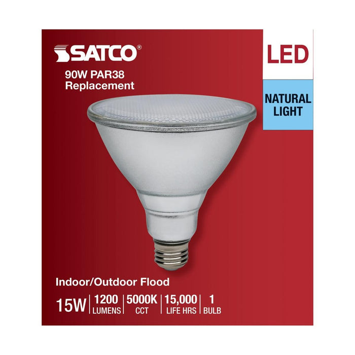 15 Watt PAR38 LED - 5000K - Medium Base - 120-277 Volt - 90 CRI - 6-Pack
