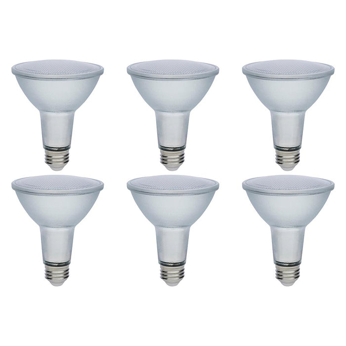 12 Watt Econo LED PAR30LN - 4000K - 35 Degree Beam Angle - Medium Base - 120-277 Volt - Silver Finish - 6-Pack