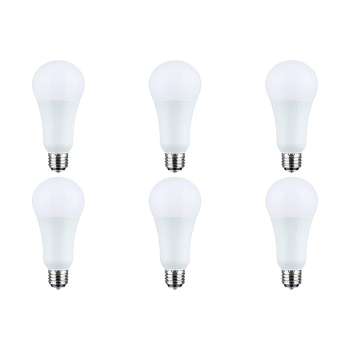 5/14/20 Wattage Selectable A21 LED - 3-Way Lamp - White Finish - 4000K CCT - Medium Double Contact Base - 120 Volt - 6-Pack