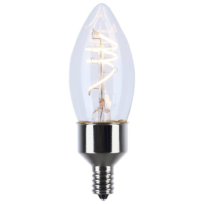 4 Watt LED - Reminiscent - Flex Gray Coil Filament - B11 - Candelabra Base - 2700K CCT - Clear - 120 Volt - 6-Pack