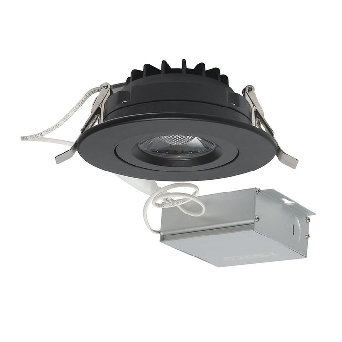 SPRINT 12W LED 4" Downlight Gimbaled 3000K  120V Dimmable Remote Driver - ROUND/BLACK S11619