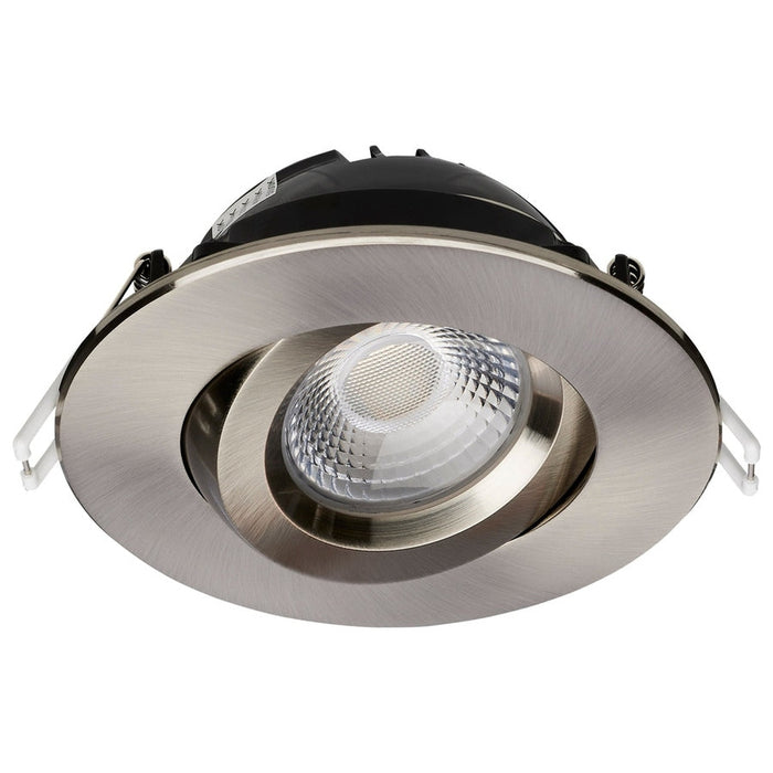 SATCO 12W LED 4" Downlight Gimbaled CCT Selectable Remote Driver 120V - ROUND/BRUSHED NICKEL S11620R1