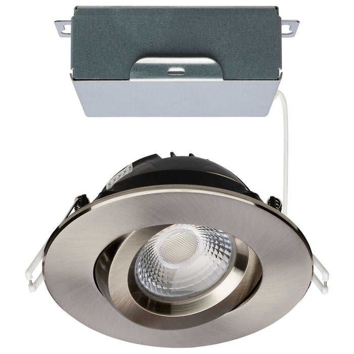 SATCO 12W LED 4" Downlight Gimbaled CCT Selectable Remote Driver 120V - ROUND/BRUSHED NICKEL S11620R1