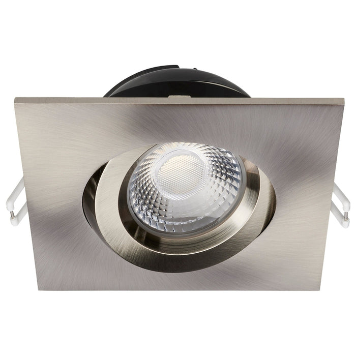 SATCO 12W LED 4" Downlight Gimbaled CCT Selectable Remote Driver 120V -SQUARE/BRUSHED NICKEL S11623R1