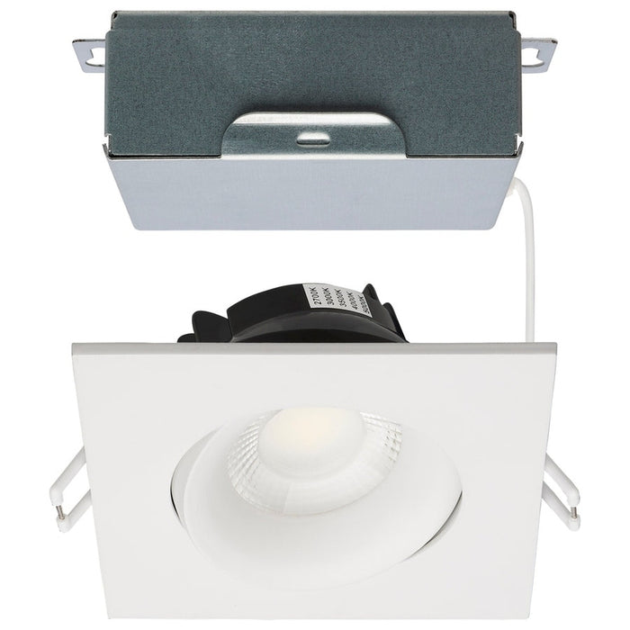 SATCO 12W LED 3.5" Downlight Gimbaled CCT Selectable Remote Driver 120V -SQUARE/WHITE S11627R1