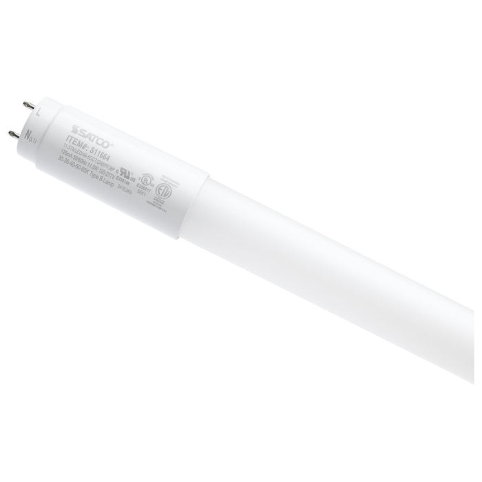 11.5 Watt T8 LED - 48 Inch - 30K/35K/40K/50K/65K CCT Selectable - Medium Bi Pin Base - Type B Ballast Bypass - 120-277 Volt - Frost Finish - 25-Pack