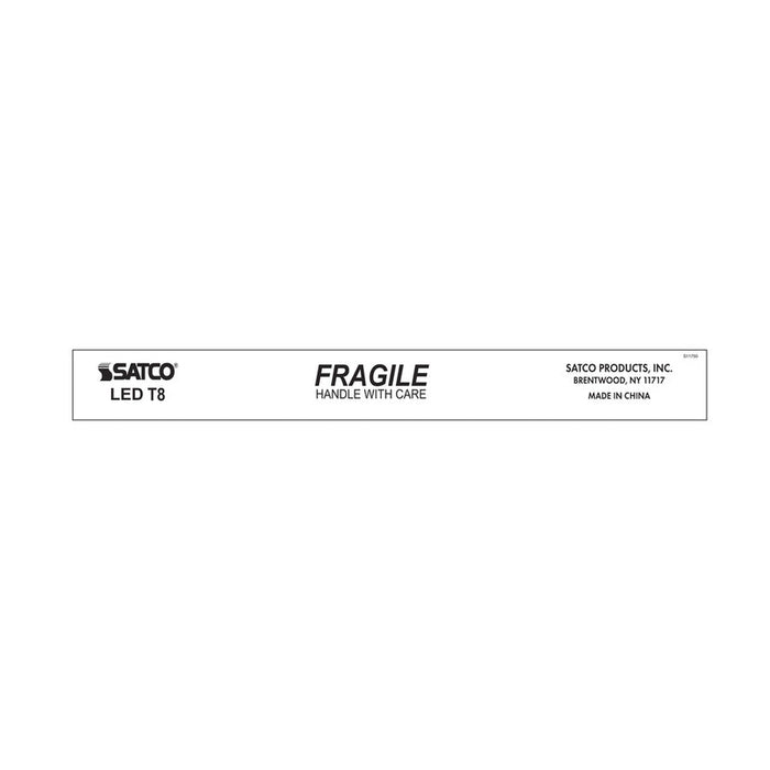 SATCO 14 Watt T8 LED - Single Pin Base - CCT Selectable - PET Shatterproof Coated - White Finish - Type B - Ballast Bypass - 48 Inches - 120-277 Volt - 10-Pack S11750