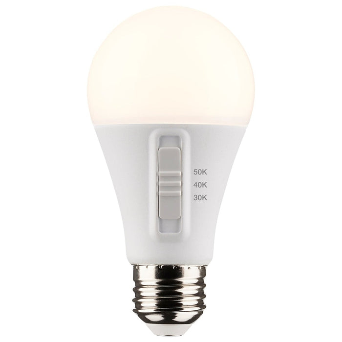 SATCO 12 Watt A19 LED - Medium Base - CCT Selectable - White Finish - 90 CRI - 120 Volt S11772