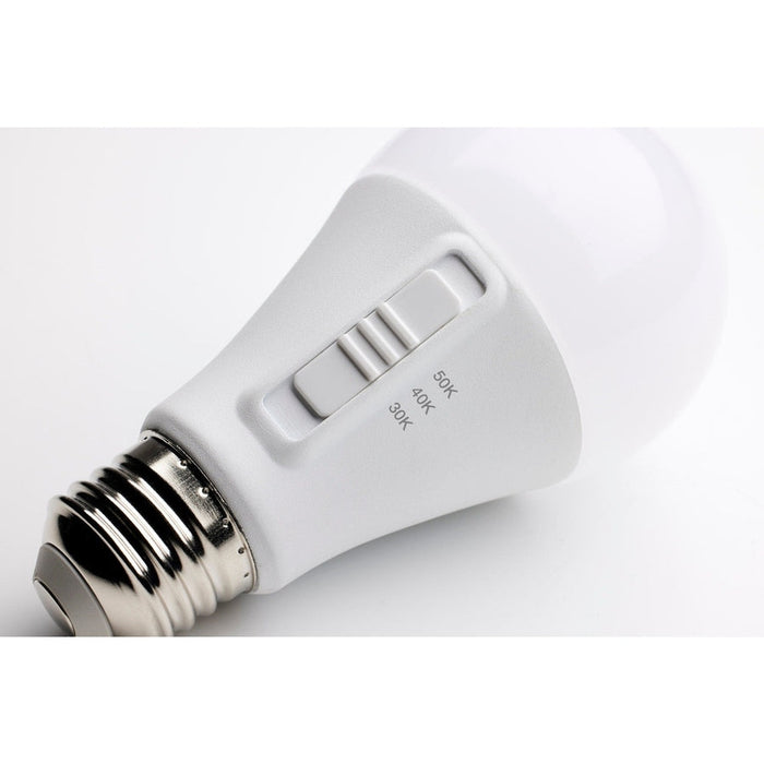 SATCO 14 Watt A19 LED - Medium Base - CCT Selectable - White Finish - 90 CRI - 120 Volt - 4 Pack S11777