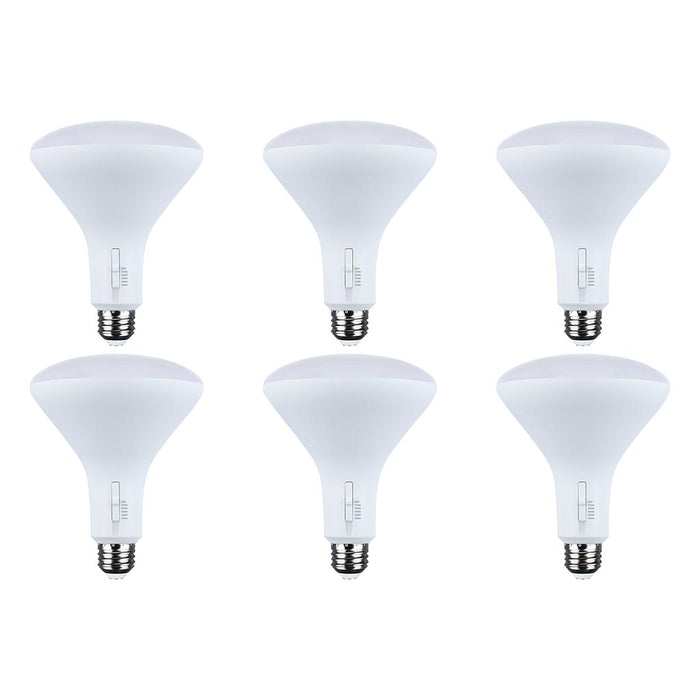 11 Watt BR40 LED - 27K/30K/35K/40K/50K CCT Selectable - Dim to Warm - White Finish - 120 Volt - 6-Pack