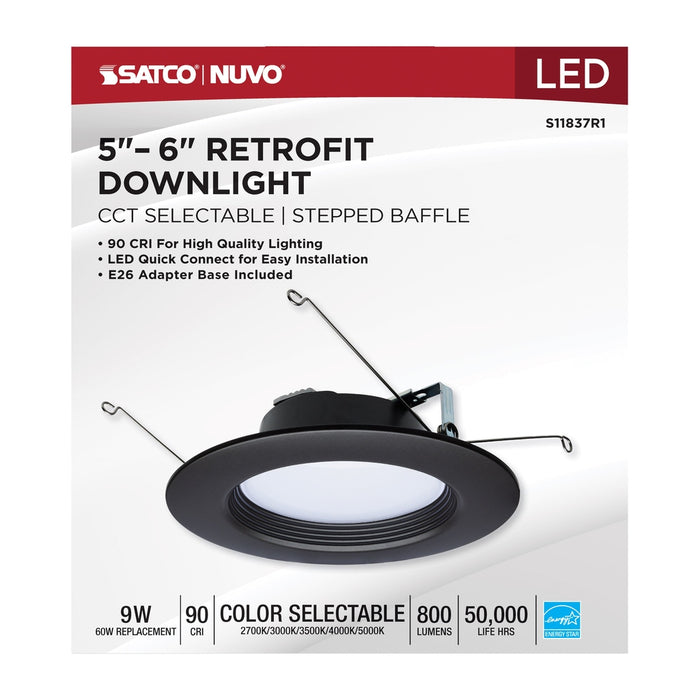 9 Watt - LED Downlight Retrofit - 5-6 Inch - CCT Selectable - 120 Volts