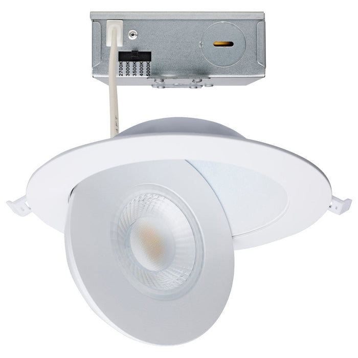 SATCO 15 Watt - CCT Selectable - LED Direct Wire Downlight - Gimbaled - 6 Inch Round - Remote Driver - White S11860