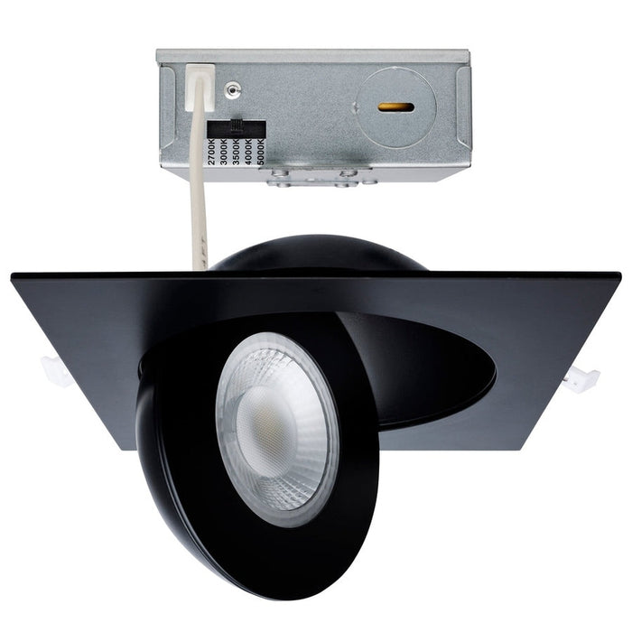 SATCO 15 Watt - CCT Selectable - LED Direct Wire Downlight - Gimbaled - 6 Inch Square - Remote Driver - Black S11863