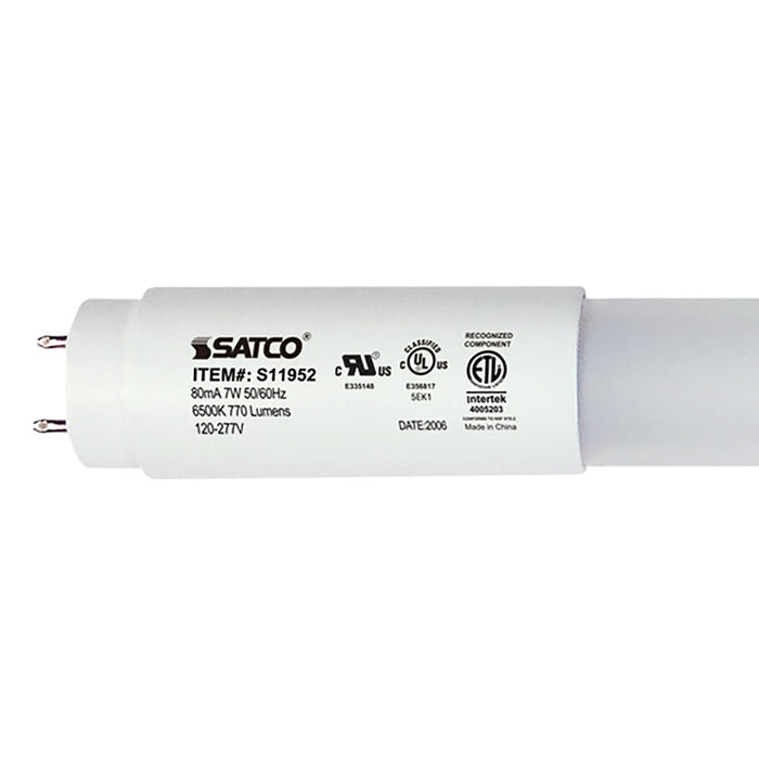 SATCO 7 Watt - 18 Inch - T8 Linear LED - Medium Bi-Pin G13Base - 6500K - 50000 Average Rated Hours - 770 Lumens - Type B Ballast Bypass S11952