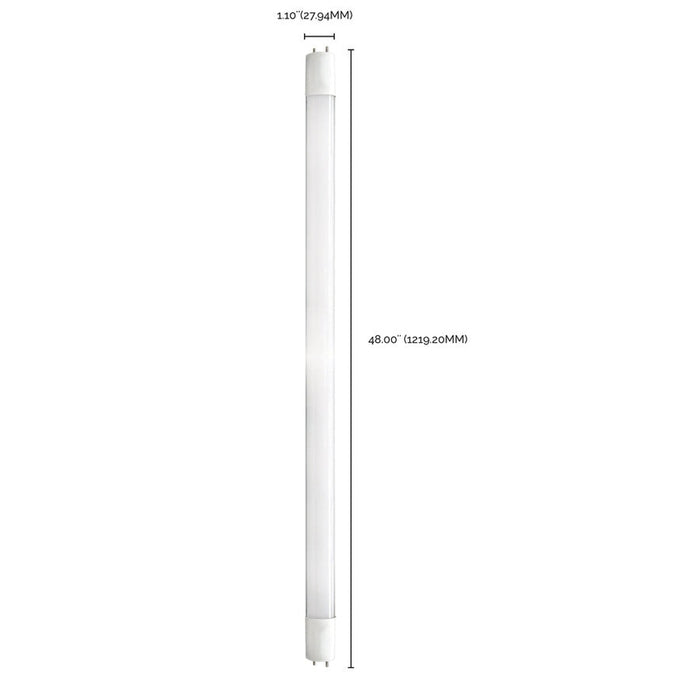 SATCO 10.5 Watt T8 LED - 4Ft - 3500K - Medium Bi Pin base - 50000 Average rated hours - 1700 Lumens - Type B - Ballast Bypass - Single or Double Ended Wiring - 25-Pack S11961