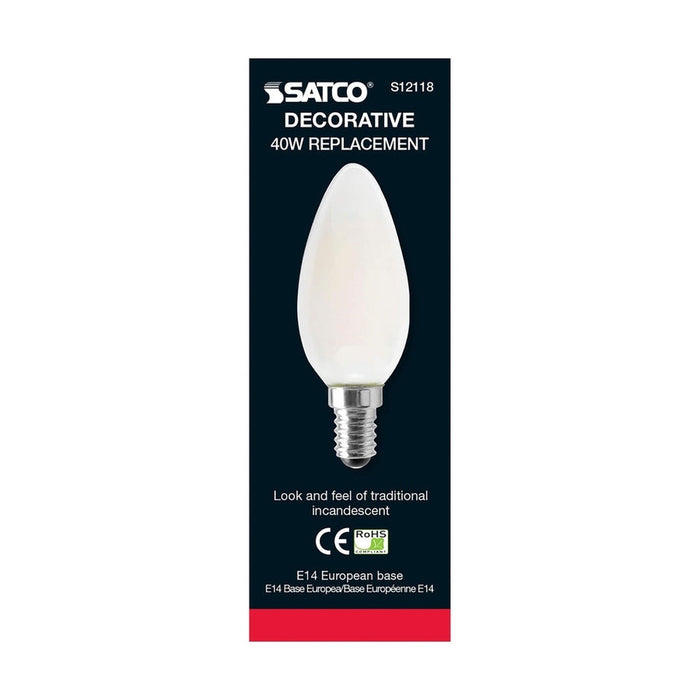 SATCO 4.5 Watt - B11 LED - Frosted - 350 Lumens - 4000K - European base - 120 Volt S12118