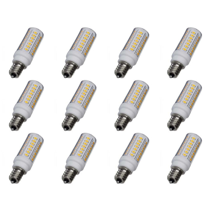 5W Mini LED - Miniature Candelabra Base - 3000K - Clear Finish - 120V - 12PK