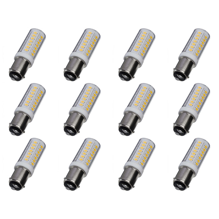 5W Mini LED - Bayonet Double Contact Base - 3000K - Clear Finish - 120V - 12PK