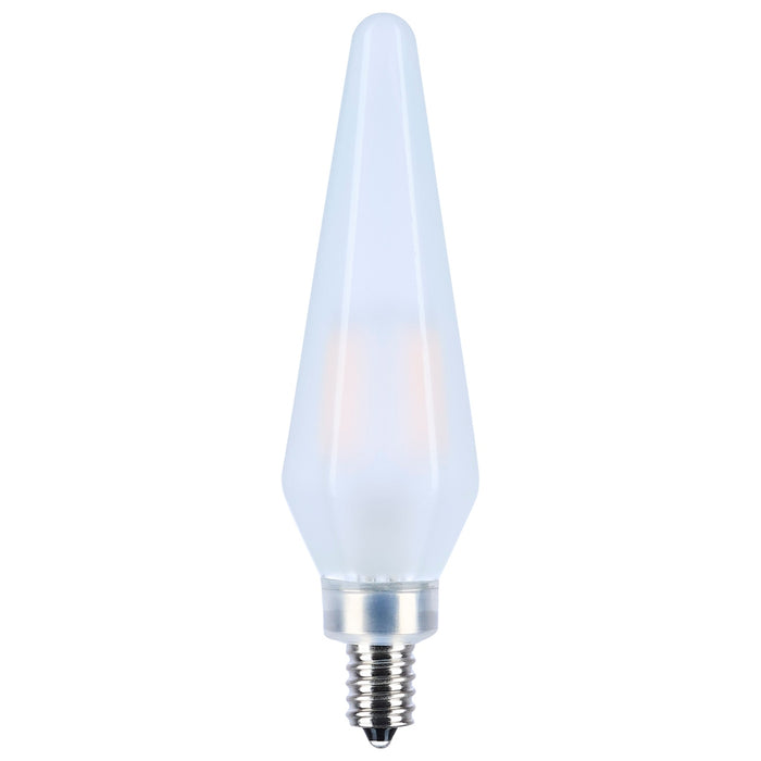 2 Watt Prismatic HX11 LED - 2700K CCT - Candelabra Base - 120 Volt - Frost Finish - 2-Card - 12-Pack