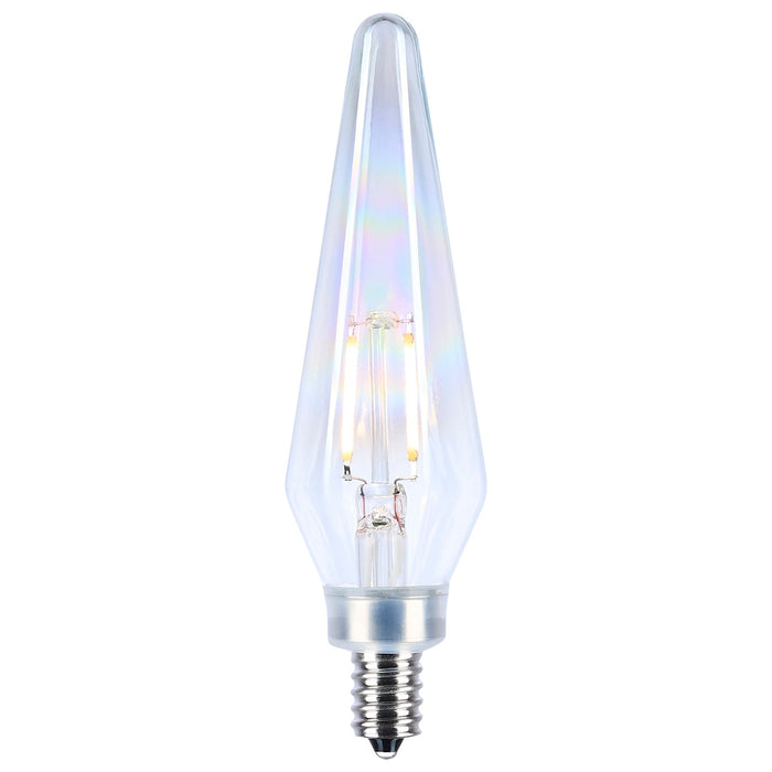 2 Watt Prismatic HX11 LED - 2700K CCT - Candelabra Base - 120 Volt - Aurora Finish - 2-Card - 12-Pack