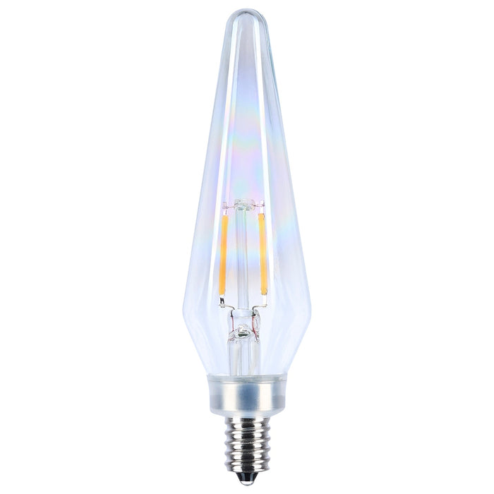 2 Watt Prismatic HX11 LED - 2700K CCT - Candelabra Base - 120 Volt - Aurora Finish - 2-Card - 12-Pack