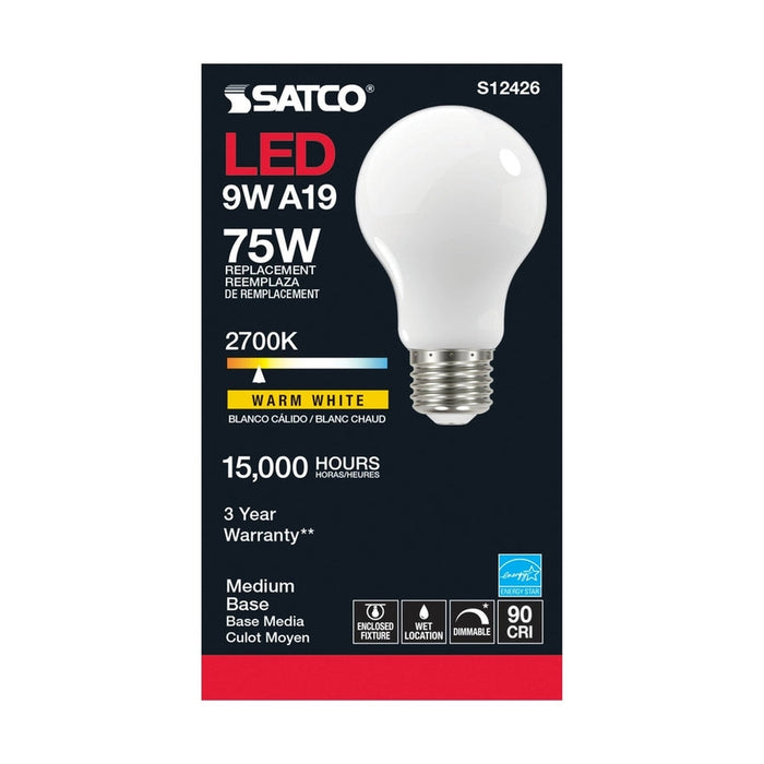 SATCO 11 Watt LED A19 - Soft White - Medium Base - 2700K - 90 CRI - 120 Volt S12426