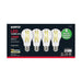 SATCO 12.5 Watt A19 LED - 100 Watt Replacement - Clear - Medium base - 3000K - 120 Volt - 4-Pack S12443