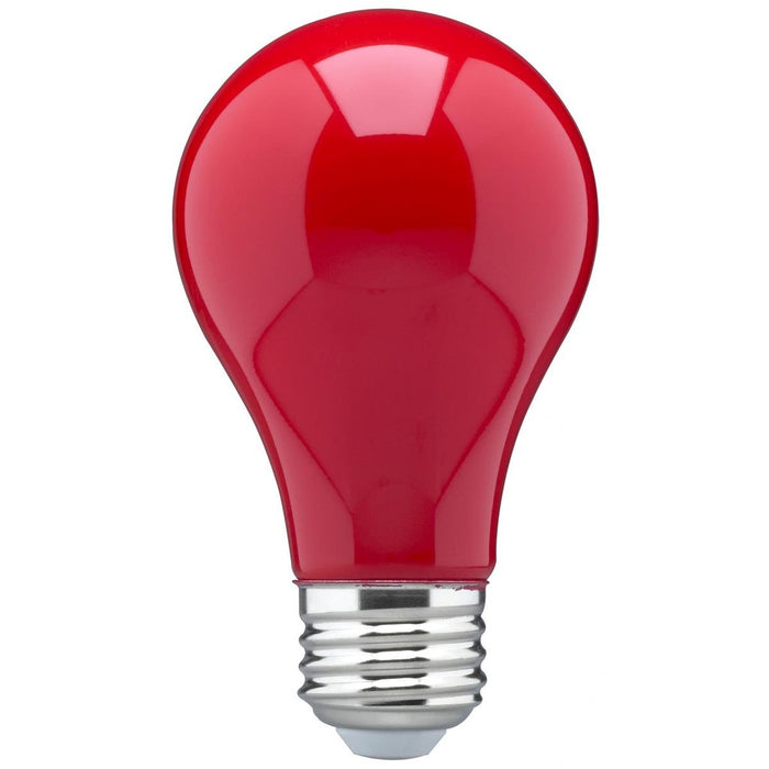 8 Watt A19 LED - Ceramic Red - Medium base - 360 deg. Beam Angle - 120 Volt - 6-Pack