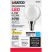 SATCO 4.5 Watt G16.5 LED - White - Candelabra base - 90 CRI - 2700K - 120 Volt S21207