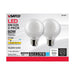 SATCO 6 Watt G25 LED - White - Medium base - 90 CRI - 2700K - 120 Volt - 2 Pack S21247