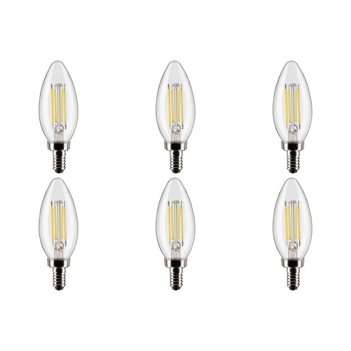 5.5 Watt B11 LED - Clear - Candelabra base - 90 CRI - 2700K - 120 Volt - 6-Pack