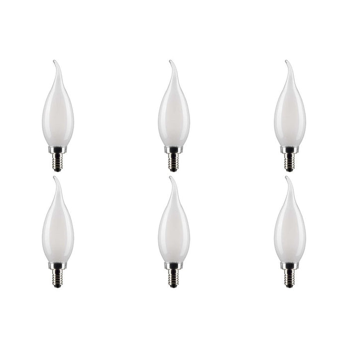 3 Watt CA10 LED - Frost - Candelabra base - 90 CRI - 2700K - 120 Volt - 6-Pack