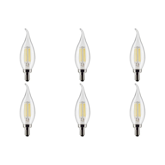 4W CA10 LED - Clear - Candelabra base - 90 CRI - 2700K - 120V - 6PK