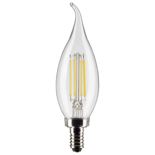 SATCO 4 Watt CA10 LED - Clear - Candelabra base - 90 CRI - 3000K - 120 Volt S21297