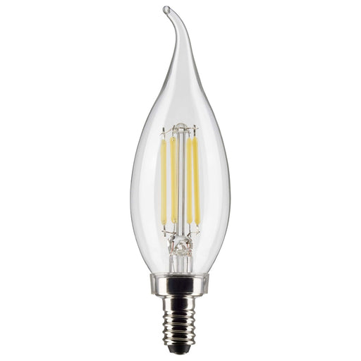 SATCO 4 Watt CA10 LED - Clear - Candelabra base - 90 CRI - 4000K - 120 Volt S21298