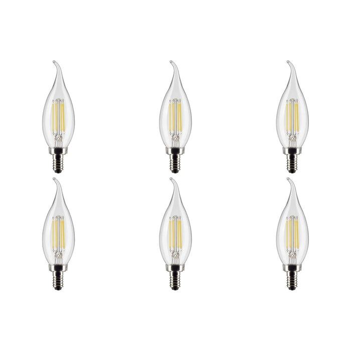 5.5W CA10 LED - Clear - Candelabra base - 90 CRI - 3000K - 120V - 6-Pack