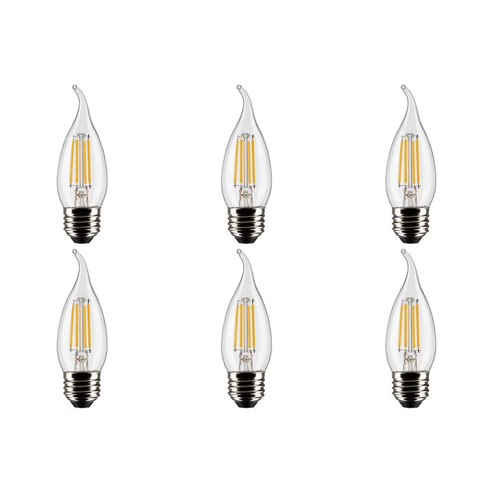 4W CA10 LED - Clear - Medium base - 90 CRI - 3000K - 120V - 6-Pack