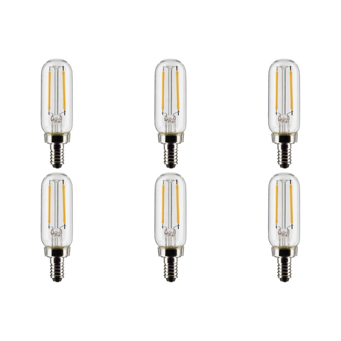 2.8 Watt T6 LED - Clear - Candelabra base - 90 CRI - 4000K - 120 Volt - 6-Pack