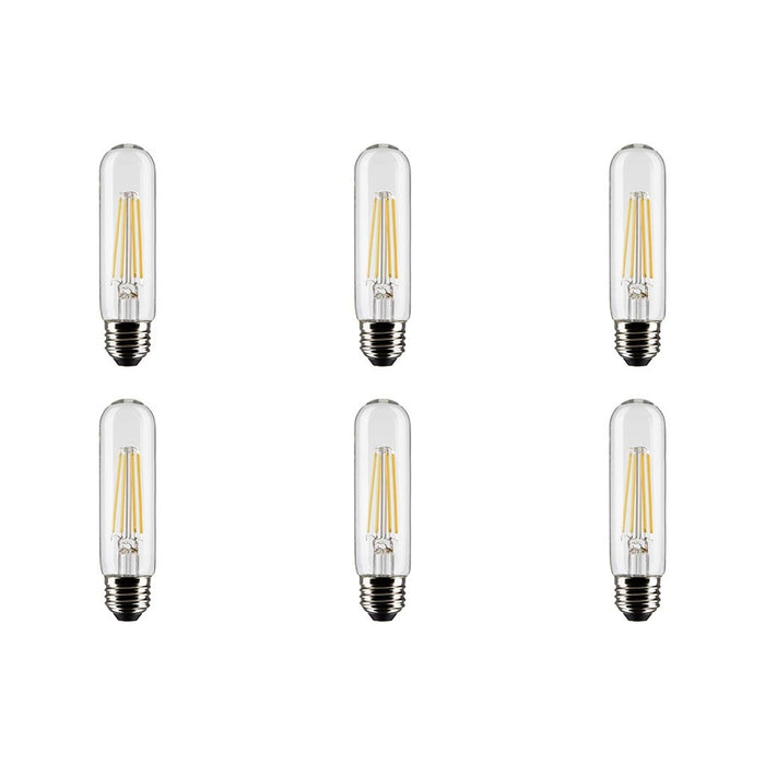 8W T10 LED - Clear - Medium base - 90 CRI - 2700K - 120V - 6-Pack