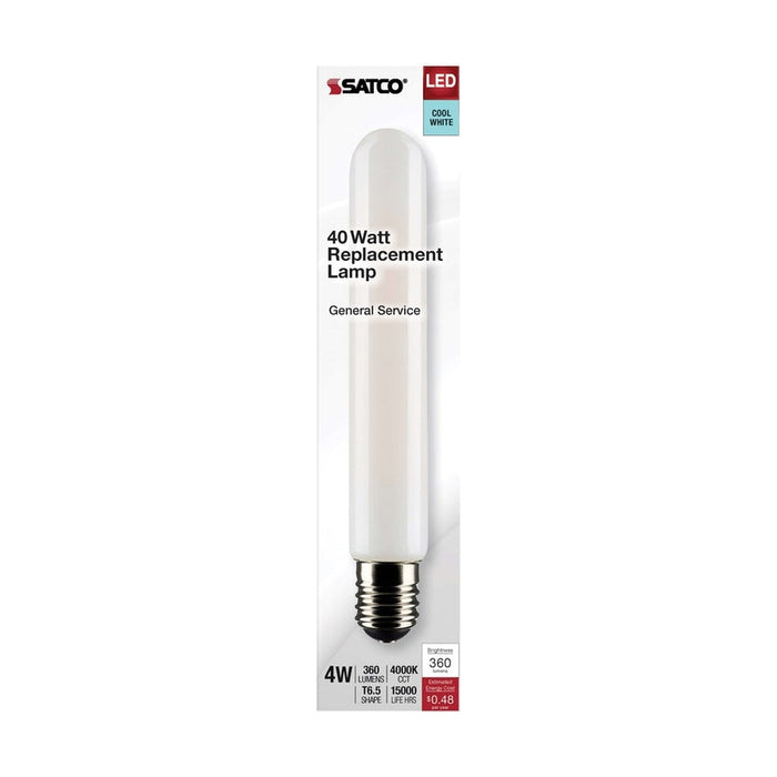 SATCO 4 Watt T6.5 LED - Frosted - Intermediate Base - 4000K - 360 Lumens - 120 Volt S21373