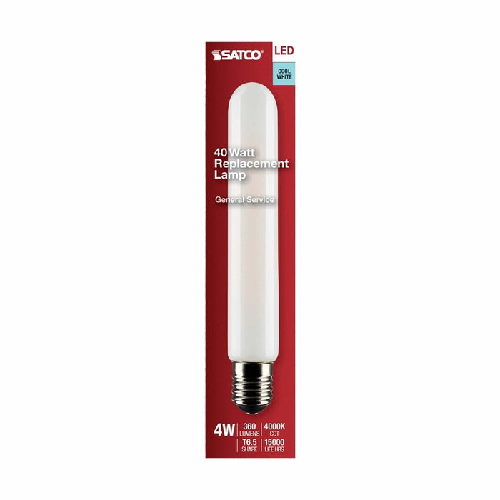 SATCO 4 Watt T6.5 LED - Frosted - Intermediate Base - 4000K - 360 Lumens - 120 Volt S21373