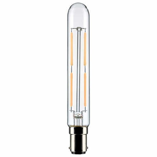 SATCO 4 Watt T6.5 LED - Clear - Double Contact Bayonet Base - 3000K - 400 Lumens - 120 Volt S21374