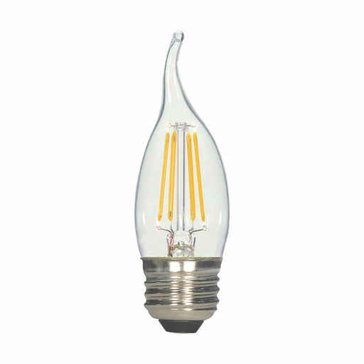 SATCO 4.5 Watt CA10 LED - Clear - Medium base - 5000K - 120 Volt - 2-Card S21726