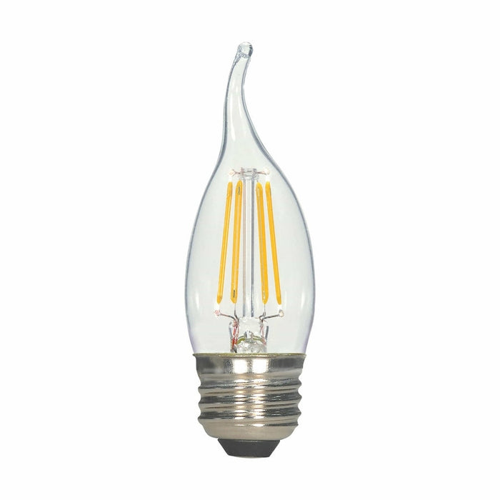 SATCO 4.5 Watt CA10 LED - Clear - Medium base - 5000K - 120 Volt - 2-Card S21726