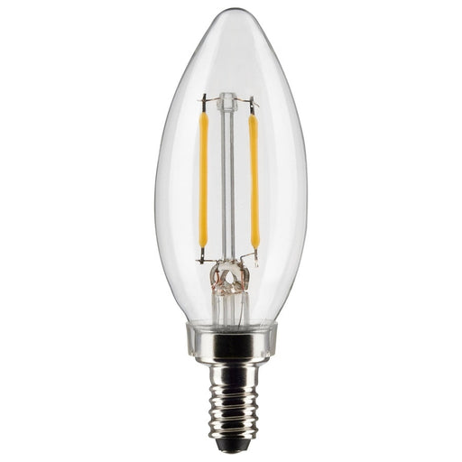 SATCO 3 Watt B11 LED - Clear - Candelabra Base - 2700K - 200 Lumens - 120 Volt - 2-Pack S21817